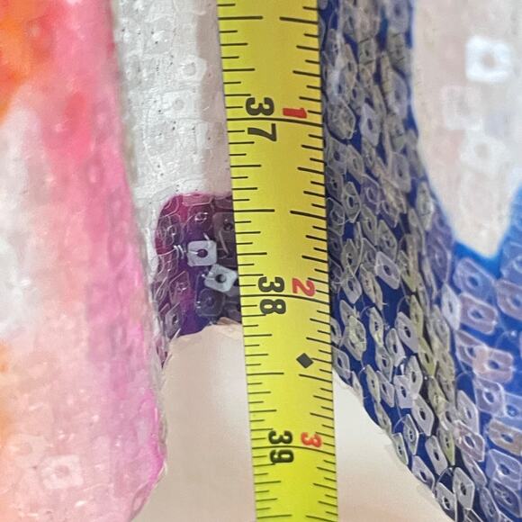 Sequin Party Dress Watercolor Print Sleeveless Size 6 Colorful A-Line Wedding Gu - Picture 6 of 7